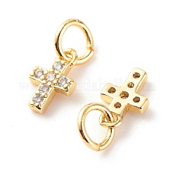 Pendentifs en laiton zircon cubique transparent&nbsp;ZIRC-P094-18G-RS