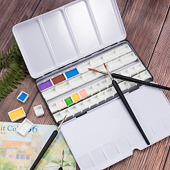 Leere Aquarellfarbtöpfe aus Kunststoff&nbsp;AJEW-PH0017-45