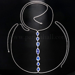 Chaînes de poitrine sexy en laiton avec strass et saphir en forme de larme pour fête&nbsp;FS-WG9F20F-02