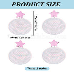 2 Paar baumelnde Ohrstecker aus Acryl mit Discokugeln für Damen.&nbsp;EJEW-LP0001-53
