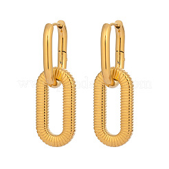 Boucles d'oreilles créoles ovales creuses en acier inoxydable 304&nbsp;LU1648