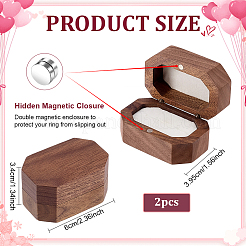 Achteckige magnetische Holzringboxen&nbsp;CON-WH0107-123B