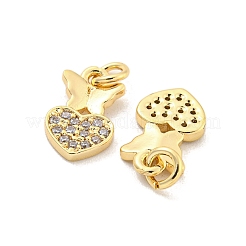 Messing micro pave klar zirkonia charme&nbsp;KK-Z044-22G