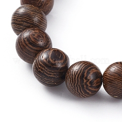 Bracciali unisex perline in legno elasticizzato&nbsp;BJEW-JB04959-03