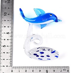 Handgefertigte Delfin- und Gischt-Dekorationen aus Glas&nbsp;LAMP-N028-29
