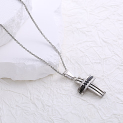 Colliers pendentifs croix en acier inoxydable 304 pour couples&nbsp;IT2417