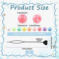 208pcs perles européennes acryliques&nbsp;OHAR-FS0001-02A