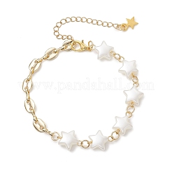 Bracelets à maillons en plastique ABS imitation perle&nbsp;BJEW-JB13093