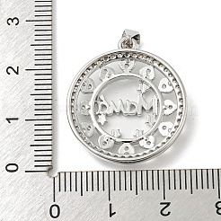 Pendenti con micro pavé di zirconi cubici in ottone placcato a tema festa della mamma&nbsp;KK-F869-20P-05