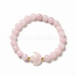 Natürliches Rosenquarz-Stretcharmband mit Mond- und Sternperlen für Damen&nbsp;G-G997-C05