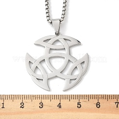 201 Halsketten mit Wikinger-Triquetra-Knoten-Anhänger aus Edelstahl&nbsp;NJEW-H065-06P