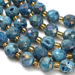 Perles de cristal de géode druzy naturelles électroplaquées&nbsp;G-F833-P01-10mm-05