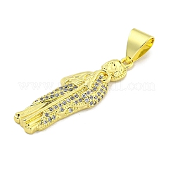 Ciondoli in ottone con placcatura a cremagliera con micro pavé di zirconi chiari&nbsp;KK-B091-21G-02
