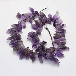 Grobe rohe natürliche Amethyst Perlen Stränge&nbsp;G-K202-18