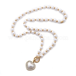 Collar con colgante de corazón de rhinestone de cristal de acero inoxidable 304 con revestimiento iónico (IP)&nbsp;NJEW-P320-20G