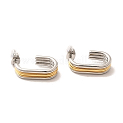 Boucles d'oreilles à tige bicolores en acier inoxydable 304&nbsp;EJEW-F355-05GP-04