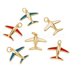 6 pièces 3 couleurs pendentifs en laiton émaillé&nbsp;KK-TA0008-21