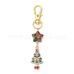 Colgante de aleación esmaltado con temática navideña y decoración de rhinestone&nbsp;KEYC-JKC00977