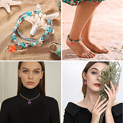 Kit fai da te per realizzare braccialetti elastici con perline di tartaruga&nbsp;DIY-SC0015-28A-B