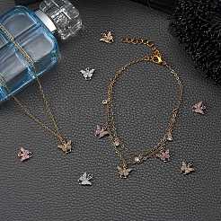 6 pz 3 colori in ottone micro pavé di ciondoli con zirconi cubici&nbsp;ZIRC-SZ0002-73