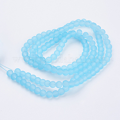 Brins de perles de verre transparentes avec peinture à cuisson&nbsp;GLAA-S031-6mm-2