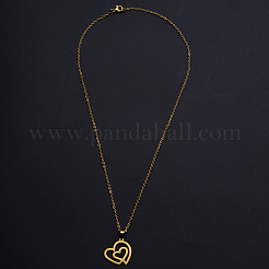 201 colliers pendentifs en acier inoxydable&nbsp;NJEW-S105-JN689-45-2