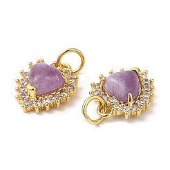 Natürliche Amethyst-Herzanhänger&nbsp;G-A034-02G-02