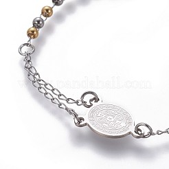 201 bracciali con ciondoli in acciaio inossidabile&nbsp;BJEW-P258-15