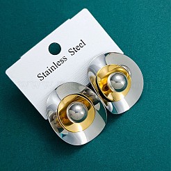 Boucles d'oreilles puces bicolores en acier inoxydable 304 pour femmes&nbsp;WG155B5-01
