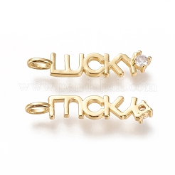 Pendenti in zirconi cubici trasparenti in micro pavè di ottone&nbsp;ZIRC-L091-061G