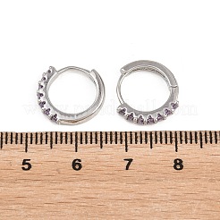 Micro ottone spianare zirconi Orecchini a cerchio&nbsp;KK-Z166-14P-01