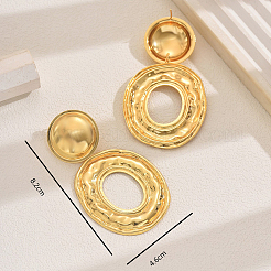 Pendientes colgantes de latón ovalado hueco de estilo francés vintage&nbsp;CE9970