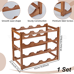 Étagère de rangement pour bouteilles de vin en bambou à un niveau&nbsp;ODIS-WH0030-322