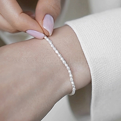 S925 Silber Süßwasserperlen Schmuckset Armband Halskette böhmisch elegant Alltagskleidung&nbsp;VY4924-3