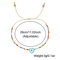 Braccialetti intrecciati con perline rotonde sfaccettate in pietra mista e conchiglie naturali colorate e regolabili in stile bohémien&nbsp;VR3848-1
