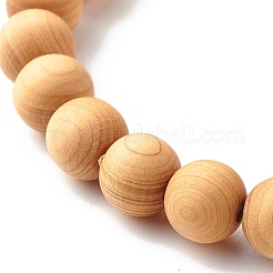 Bracelet de perles de mala en bois naturel pour hommes femmes&nbsp;BJEW-JB06906