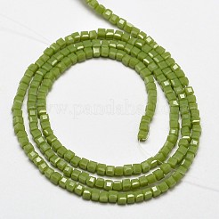 Facettiert Würfel Glasperlen Stränge&nbsp;X-EGLA-J133-C07