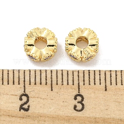 Perle di zirconi cubici trasparenti in micro pavè di ottone&nbsp;KK-Z044-06A