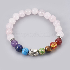 Bracelets extensibles en pierre naturelle et synthétique&nbsp;BJEW-JB03905
