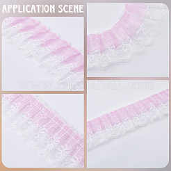 Rubans de bordure en dentelle plissée en organza polyester double couche de 10 mètre&nbsp;SRIB-GF0001-69
