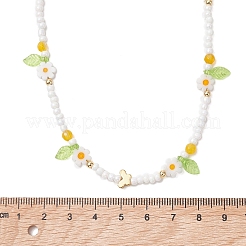 Collane da donna con perline di vetro millefiori e semi di vetro&nbsp;NJEW-MZ00150-02