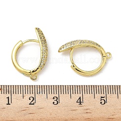 Messing Micro Pave klare Zirkonia ovale Creolen-Beschläge&nbsp;KK-G536-03G