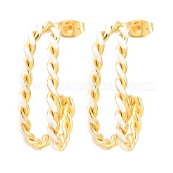 Boucles d'oreilles à clous en acier inoxydable 304 émaillé torsadé&nbsp;SA-CBA065A-01G-02