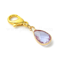 12 pz 6 colori decorazioni pendenti in ottone e vetro a goccia&nbsp;HJEW-JM02738
