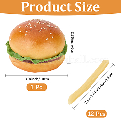 12 Stück PVC-Imitat-Pommes frites & 1 Stück PU-Leder-Imitat-Hamburger&nbsp;AJEW-CN0007-07
