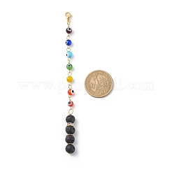 7 chakra fait à la main au chalumeau mauvais œil perlé pendentif décorations&nbsp;HJEW-JM00793