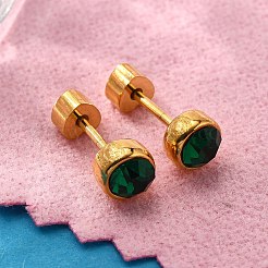 Boucles d'oreilles à tige en acier inoxydable 304 avec placage ionique (IP)&nbsp;EJEW-A118-14G-01