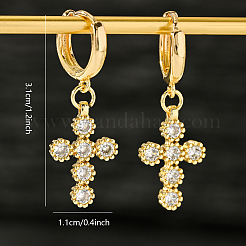 Orecchini a cerchio con croce in ottone&nbsp;FE5671
