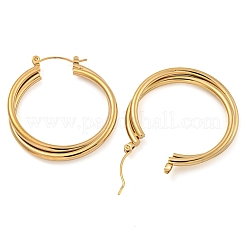 202 orecchini a cerchio multistrato in acciaio inossidabile&nbsp;EJEW-H003-35G