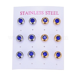 Pendientes de botón de acero inoxidable 304&nbsp;EJEW-L251-A04